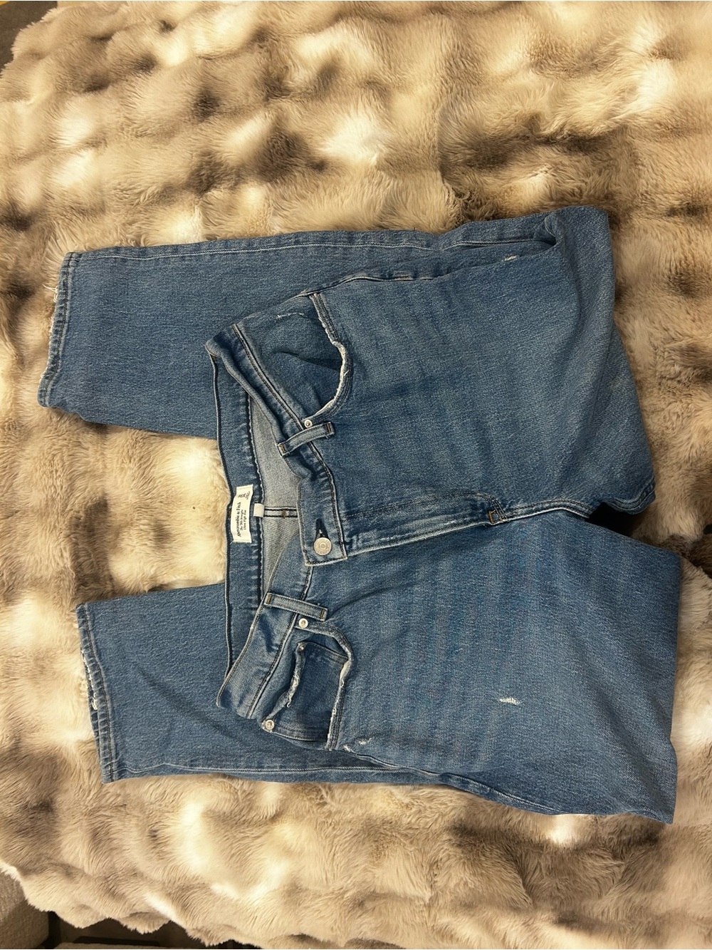 Abercrombie & Fitch Women's Straight Leg Blue Jeans